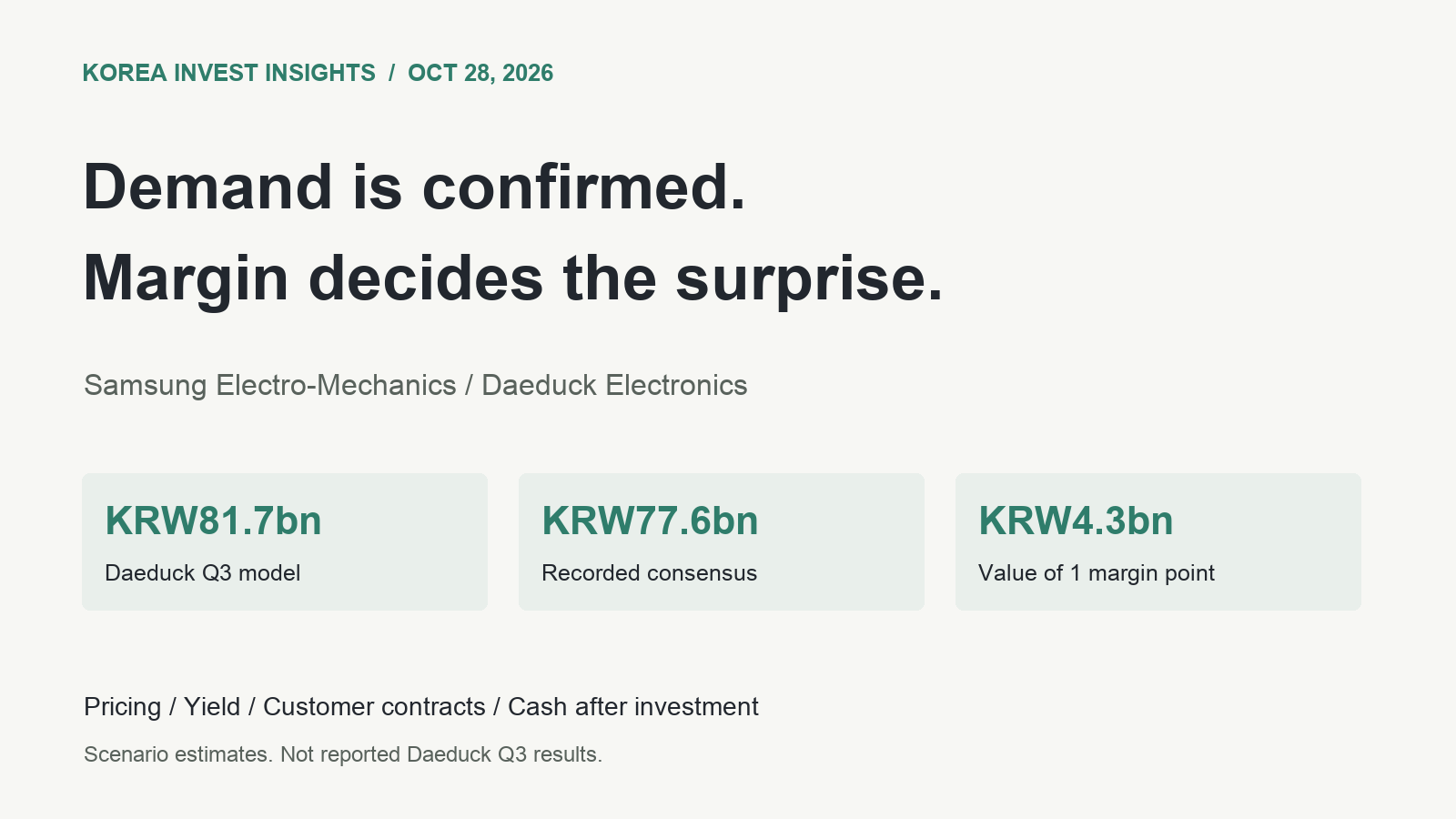 Featured image of post Korean Substrates: SEMCO Confirms Demand, Daeduck Must Deliver the Margin